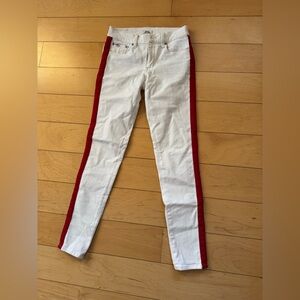 Polo Ralph Lauren White Jeans with Red Side Stripes